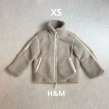 베이지 보아 자켓 지퍼 포함