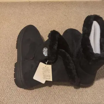 블랙 스웨이드 퍼 캐주얼 부츠