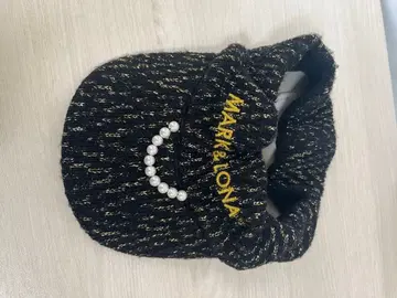 새상품급 마크앤로나 니트 선바이저 펄 라메 블랙 금