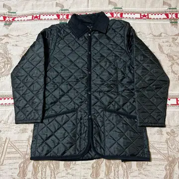 LAVENHAM 남성용 블랙 퀼팅 자켓 데드스탁