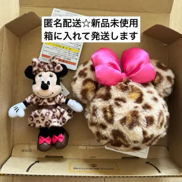 미니 봉제 인형 참 레오파드 무늬 브라운 파우치 세퍼레이트 표범 무늬