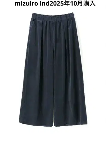 미즈이로 인드 코듀로이 턱 와이드 팬츠 네이비 미즈이로 인드