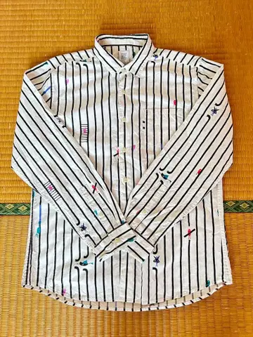 Design Tshirts store graniph 스트라이프 자수 셔츠