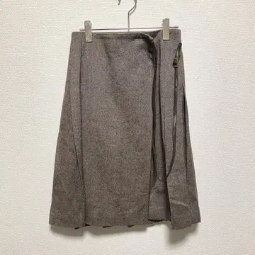 ofuon MICHEL KLEIN PARIS 플리츠 스커트 브라운