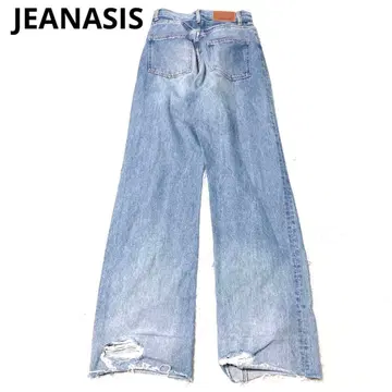 지나시스 데님 청바지 G빵 데미지 컷오프 슬림 레그 블루 S