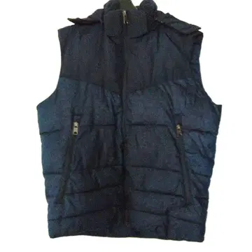 남성용 네이비 후드 부착 다운 베스트 M 방한복