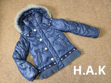 H.A.K 다운 자켓 프린지 블루