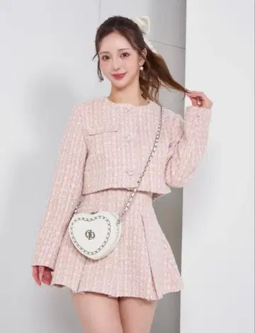 Darich 팬시 트위드 셋업 핑크