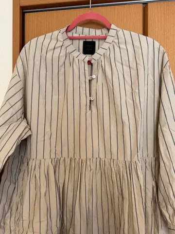 늑대와 올빼미 스트라이프 패턴 긴팔 셔츠 원피스