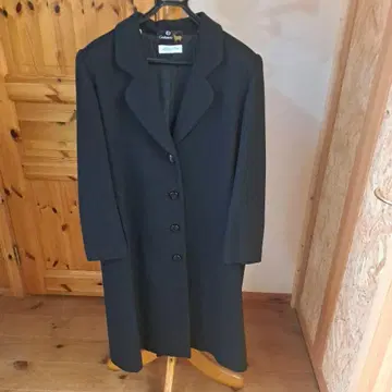 남성용 캐시미어 롱 코트 블랙