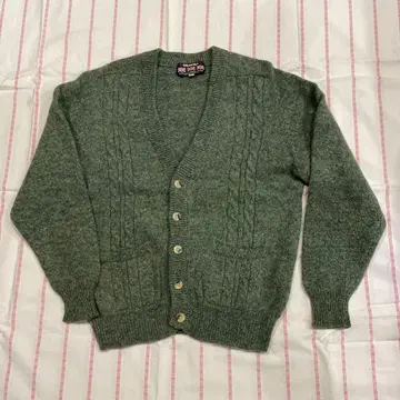 가디건 FIONA MACPHAIL 울 100% 케이블 짜임 M 새상품급