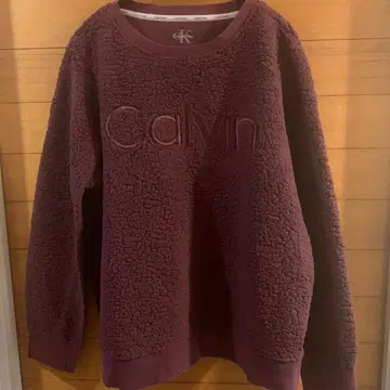 Calvin Klein 퍼플 플리스 맨투맨 M