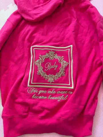 Rady 핑크 후드티 골드 로고