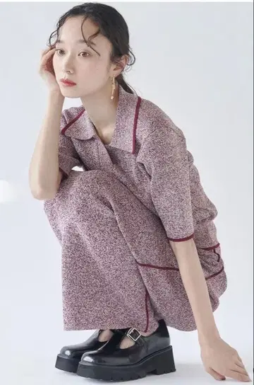 라그나문 폴로 니트 풀오버 x 스커트 셋업