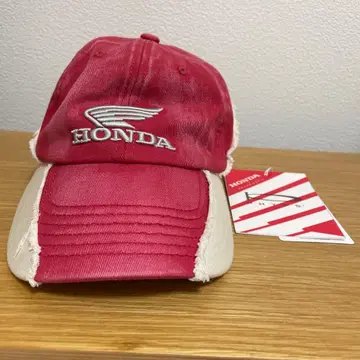 HONDA phyps Vintage Cutoff Cap RED/BEIGE