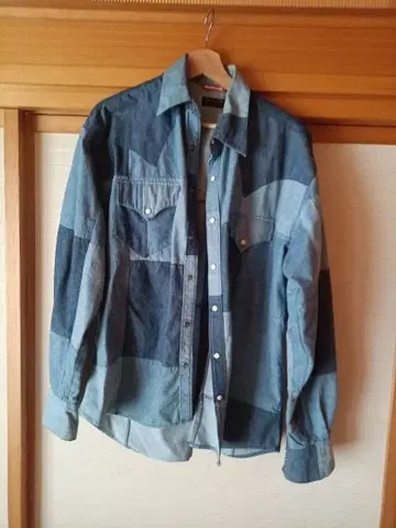 렛잇라이드 LET IT RIDE 데님 패치워크 긴팔 셔츠