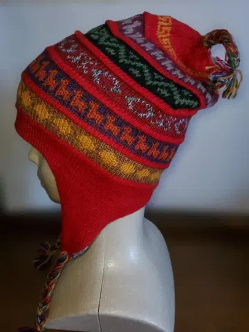 페루산 알파카 귀도리 달린 모자 (리버서블)