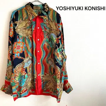 YOSHIYUKI KONISHI 긴팔 셔츠 올 패턴 실크 100%