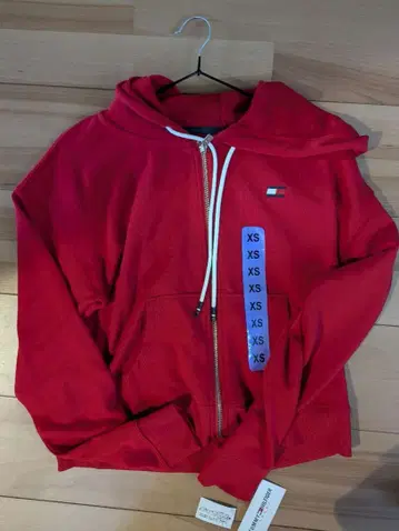 타미힐피거 빨간색 집업 후드티 XS