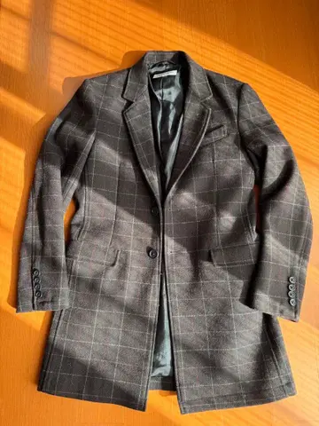 VANQUISH 체스터 코트 M 사이즈 브라운 계열 체크 무늬