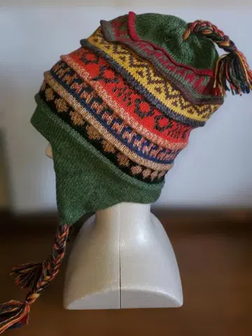 페루산 알파카 귀도리 달린 모자 ( 리버서블 )