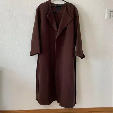 스픽앤스팬 브라운 롱 코트 허리 벨트 포함