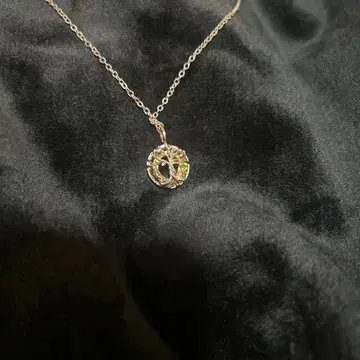 로즈 골드 컬러풀 스톤 목걸이