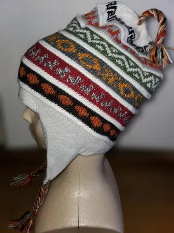 페루산 알파카 귀도리 달린 모자 (리버서블)