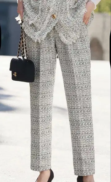 트위드 테이퍼드 팬츠 엘프 랭크