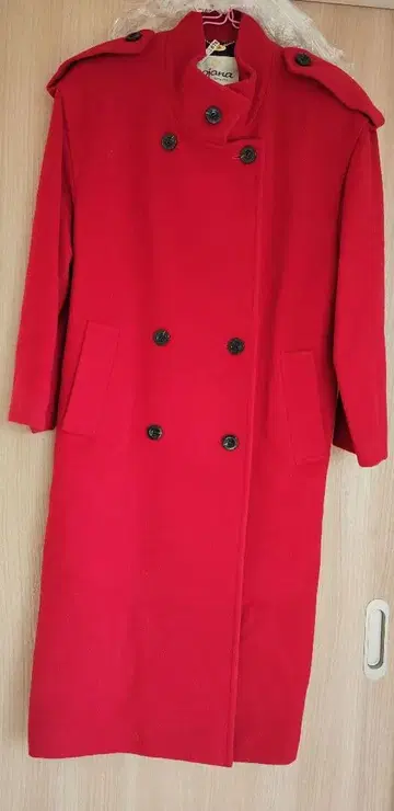 TOKYO 스타일 cojana 레트로 빨간색 롱 코트