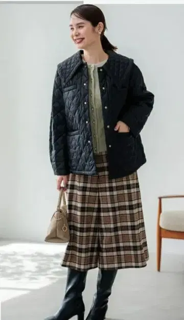 택 포함 미사용 쿠미쿄쿠 워셔블 충전솜 2WAY 퀼트 코트 퀼팅 코트