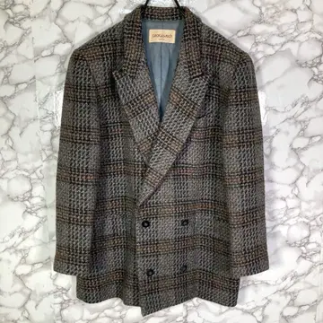 조르주 레슈 (9AT) 체크 테일러드 자켓 더블 그레이 브라운 계열
