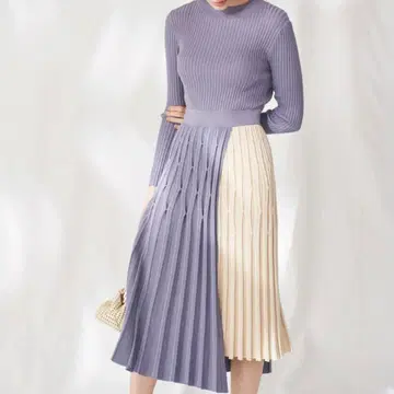 FRAY I.D 다이아 무늬 플리츠 니트 원피스 F 새상품급 A라인