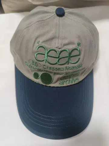 aeae 자수 로고 야구 모자 그레이/네이비