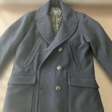 Abercrombie & Fitch 네이비 더블 브레스트 피 코트 S