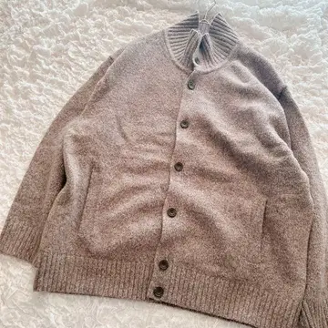 유니클로 UNIQLO 수플레얀 로게이지 가디건 브라운 4XL