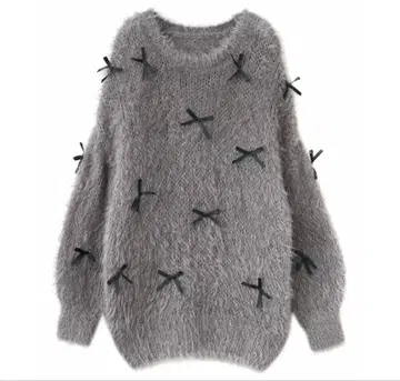 COCO DEAL 코코딜 리본 페더 니트