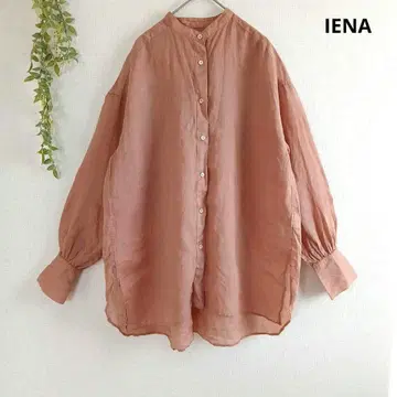 이에나 백 개더 셔츠 사이즈 36 튜닉 기장 밴드 카라 라미