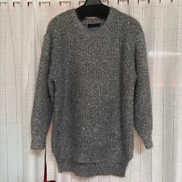 SCOT CLUB 그레이 라메 믹스 니트 긴팔