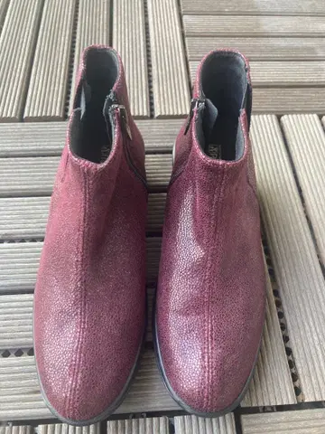 아르코페디코 38 버건디 지퍼 숏부츠, 라메 믹스