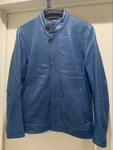 남성용 멀로 천연 가죽 싱글 라이더 블루 가죽 자켓 파랑 블루