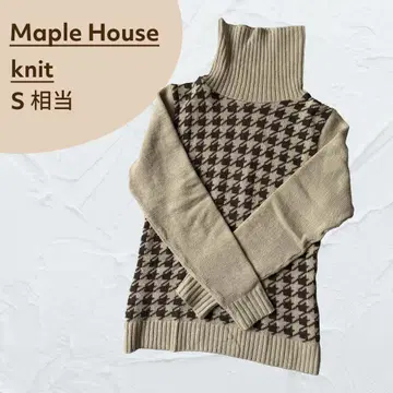 하운드 투스 패턴 니트 S
