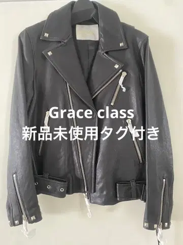 [ 미사용 새상품 ] 블랙 가죽 라이더 자켓