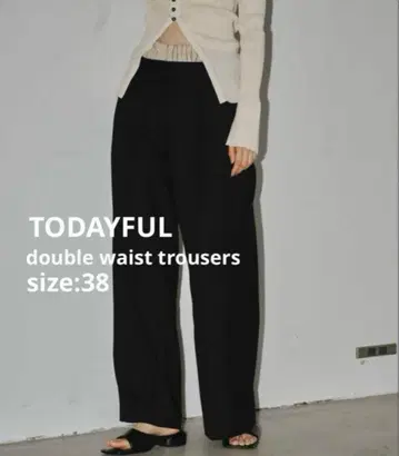 TODAYFUL 더블 허리 트라우저 38