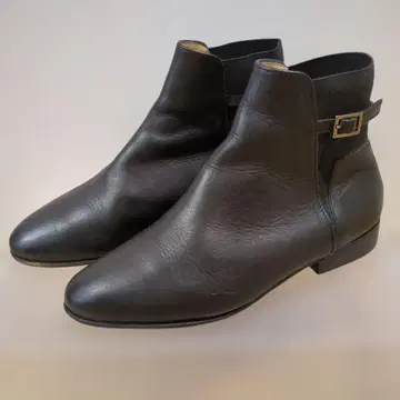 Fabio Rusconi 블랙 사이드 고어 부츠 가죽 35