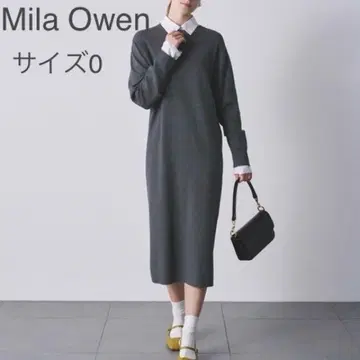 Mila Owen 셔츠 레이어드 니트 롱 원피스