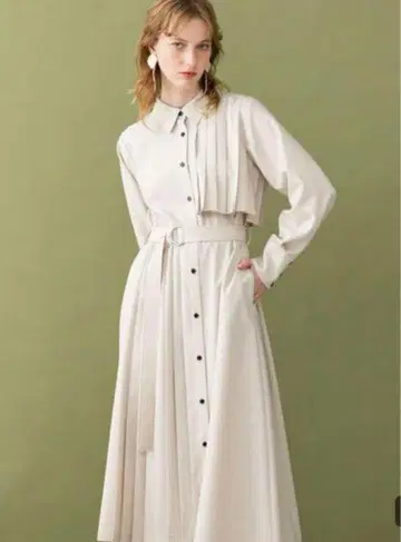 UNITED TOKYO 아지메 플리츠 셔츠 원피스