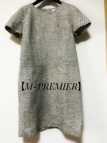 [ M-PREMIER ] 그레이 계열 반팔 무릎 기장 원피스