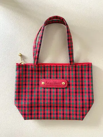 familiar 빨간색 체크 미니미니 백