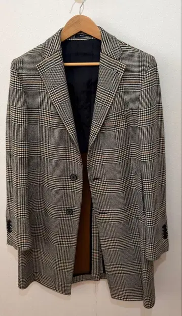 딸리아또레 글렌체크 패턴 48 체스터 코트 TAGLIATORE